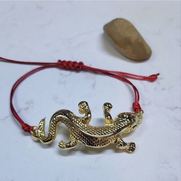 Handmade bracelets gold plated black or red - Picture 4 of 8